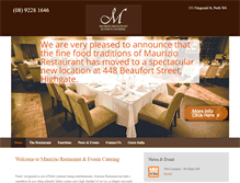 Tablet Screenshot of mauriziorestaurant.com